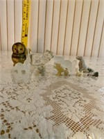 GLASS, ONYX & STONE ANIMALS LOT