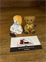 Doll and Teddy Salt and Pepper