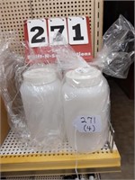 (4) w Quart containers with assorted color lids