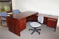 Office Setup: L shaped desk (71" x 19" x 30"),  4