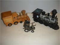 Wood and Plastic(Bank) Locomotives & Car Sculpt.