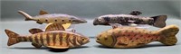 4 VARIOUS VINTAGE FISH DECOYS