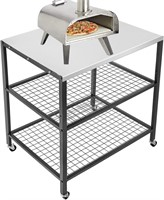 WEASHUME Stainless Steel Grill Cart Pizza Oven Sta