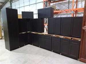 36" Midgnight Black Shaker Kitchen Cabinets