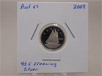 2009 92.5 Sterling Silver Dime  P R 67