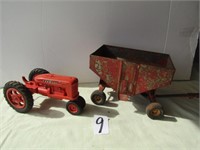 GRAVITY WAGON , HARD RUBBER FARMALL TRACTOR [