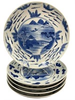 5 Daoguang Marked Blue & White Plates