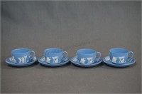 Wedgewood Jasperware 4 Cup and Saucer Sets