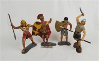 4  Marx Egyptian Warrior Plastic Figures 1960s
