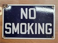 "No Smoking" Single Sided Porcelain Sign