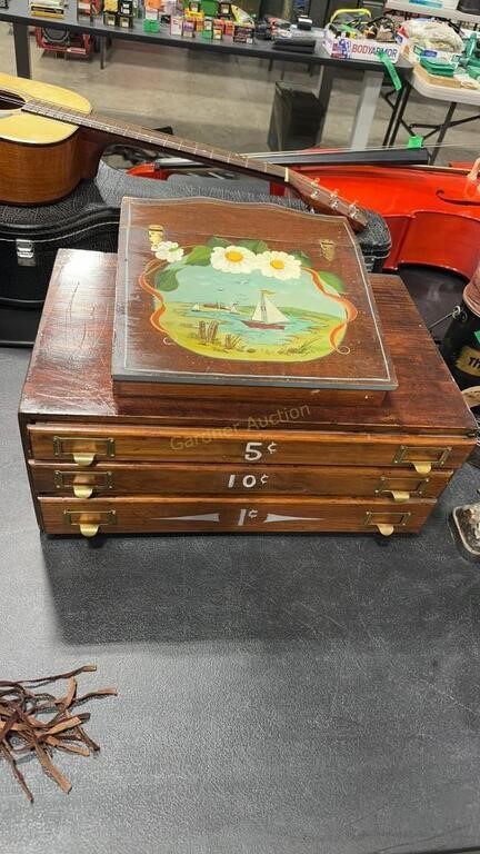 ANTIQUE 3-DRAWER THREAD CABINET 20.5" X 14" X 13.5