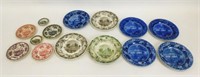 (13) Staffordshire Harvard college plates and