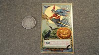 Antique 1900's German Emobssed Halloween Postcard
