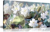 White Lotus Art  Canvas 60x30 LOTUS-4