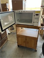 GE microwave and cart