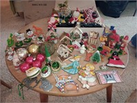 Awesome lot of Christmas ornaments and a wooden
