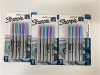 3 Packs x 4 Sharpie Mystic Gems Fine Markers