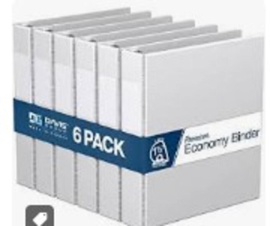 Set Of 6 1.5" White Binders