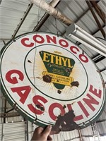 Conoco Ethyl Gasoline 30" sign  DSP