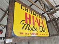 Champlin Hi-Vi Motor Oil wood framed sign