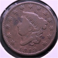 1819 LARGE CENT  F