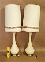 MATCHING MCM IVORY TABLE LAMPS - NO SHIPPING