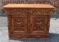 A Heavy Carved Antique Oak Hutch Top