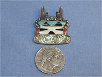 S.S. Tested Vtg. Zuni Multi Stone Signed MZR Pin