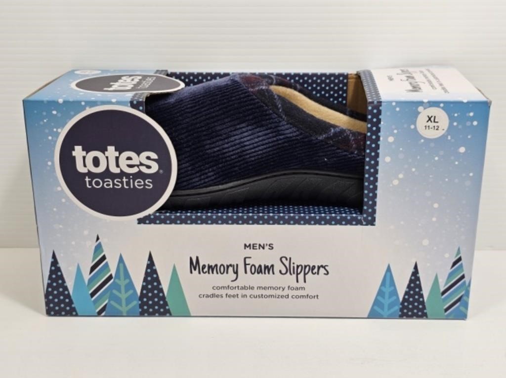 NEW - MEN'S TOTES MEMORY FOAM SLIPPERS - SIZE XL