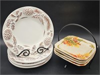 4- Round + 4- Square 8.5in Stoneware Plates