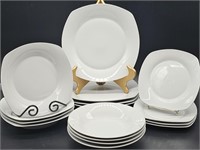(16) 4- White Porcelain Dinnerware Service for 4