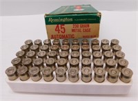 (50) Rounds of Remington 45 auto 230gr metal case