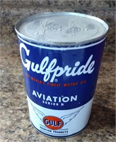 Full 1940s GulfPride Aviation 50 Series D Oil Can