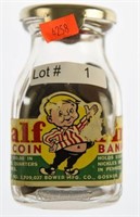 Half Pint Coin Bank with Approx 150 Wheat Cents