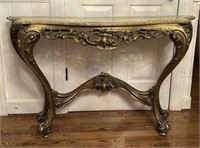 Vintage French Rococo Style Marble Top Table