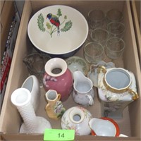 BIRD BOWL, VASES, STEMWARE, CREAMERS