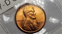 1947 D Lincoln Cent Wheat Penny Uncirculated Red