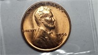 1954 S Lincoln Cent Wheat Penny Uncirculated Red