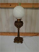 Antique S.S. New York Ornate Metal Table Lamp