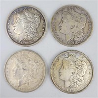 1888,1891-S, 1891-O, 1921-D Silver Morgan Dollars.