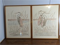 Two Pelican Prints