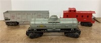 3 Lionel train cars