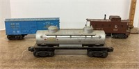 3 Lionel train cars