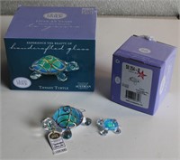 Glass Baron Tiffany Turtles Set of 2