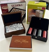 J - SUDOKO, DOMINOES, POKER CHIPS, PLAYING CARDS