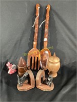 WOODEN FORK AND SPOON LOT