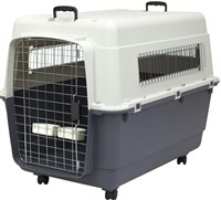 SportPet Rolling Plastic WireDoor Travel Dog Crate