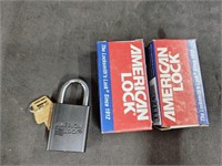 (2) American Lock Keyed Padlocks A1105BLK