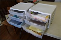 3 drawer units with contents