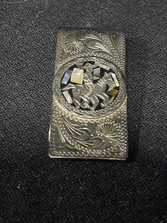 Mexico Silver & Mother of Pearl Money Clip